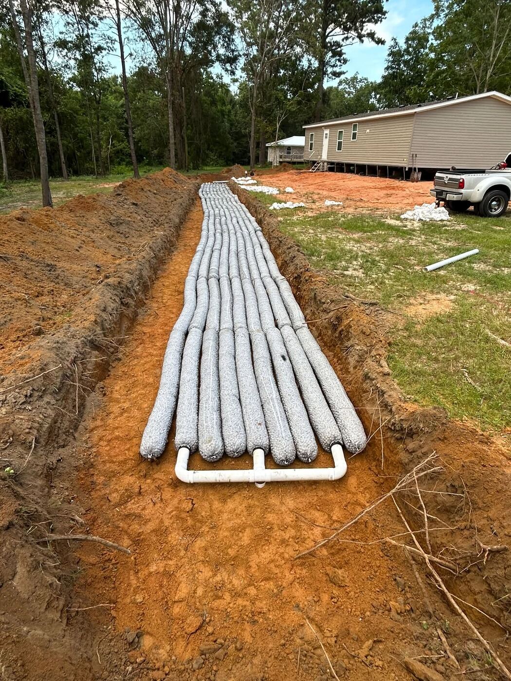 Drain-field lines laid