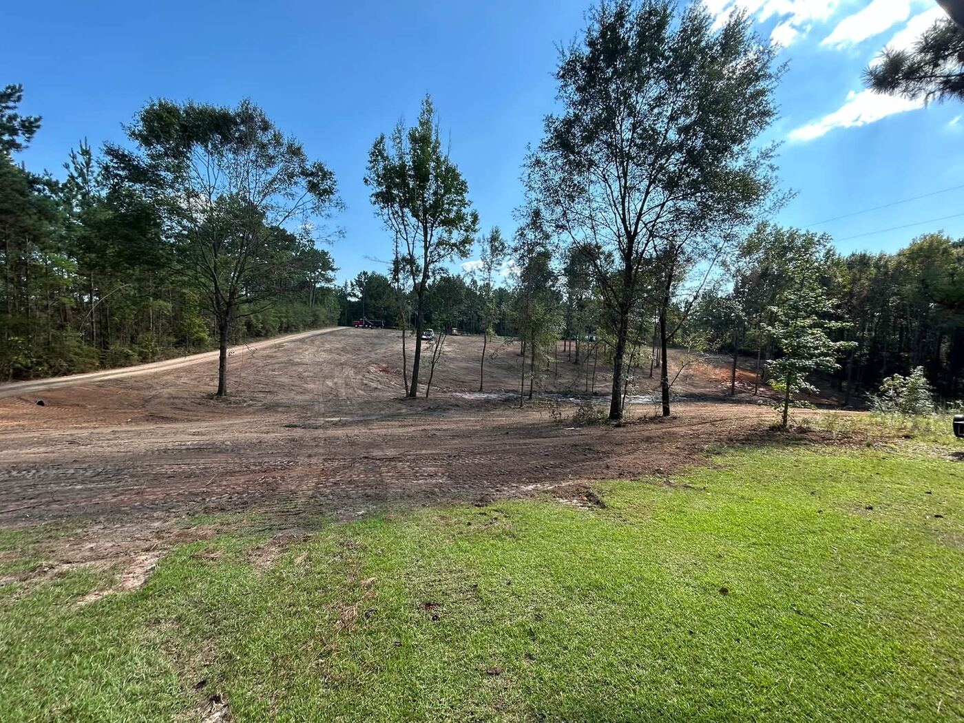 Wide cleared lot