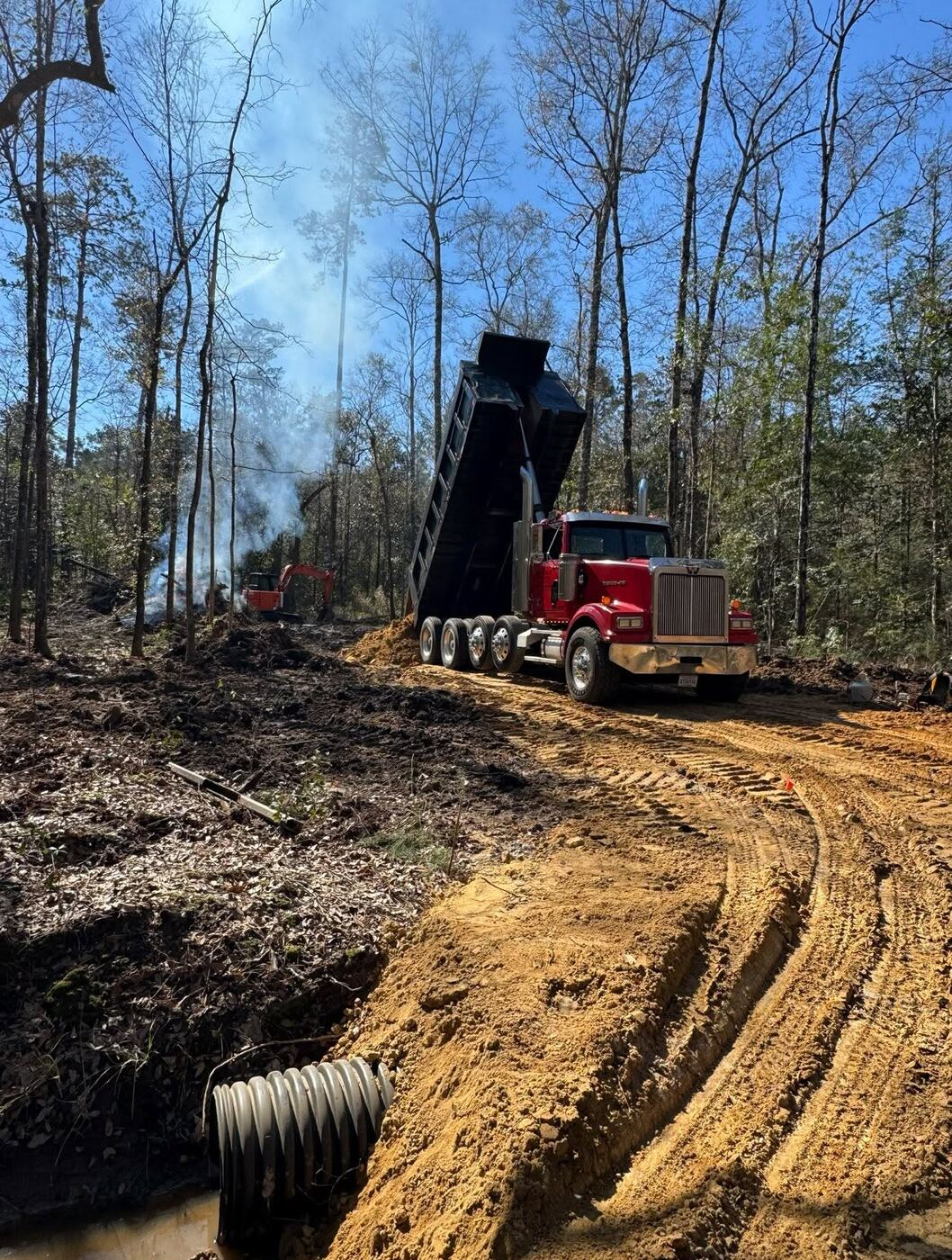Clearing with the excavator